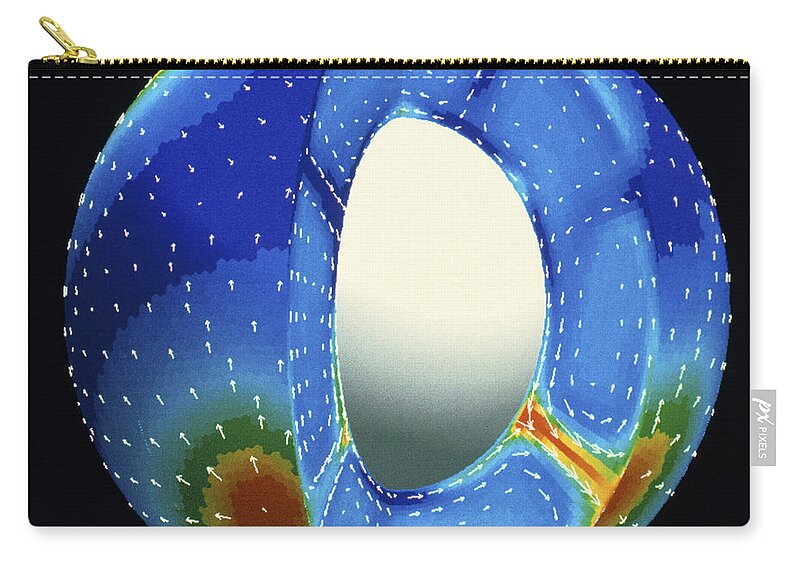 Computer Model Zip Pouch featuring the photograph Computer Model Of Earth With Cold by Los Alamos National Laboratory