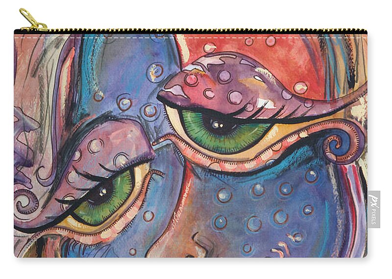 Self Portrait Carry-all Pouch featuring the painting Contentment by Tanielle Childers
