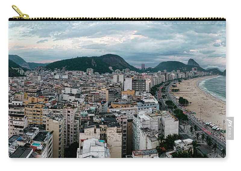 Panoramic Zip Pouch featuring the photograph Copacabana Sunset by S Paul Sahm