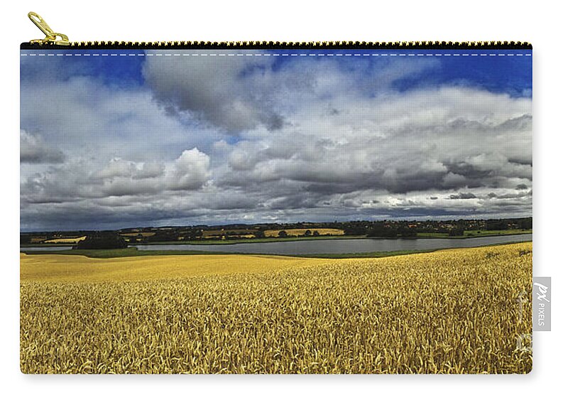 Heiko Zip Pouch featuring the photograph Corn Field Panorama by Heiko Koehrer-Wagner