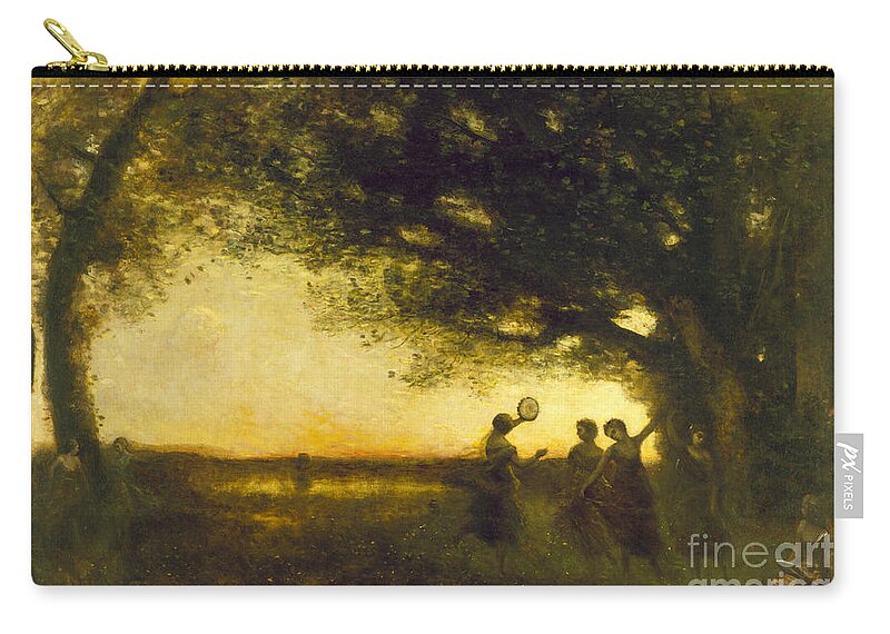 1875 Zip Pouch featuring the photograph Corot: Evening, 1875 by Granger