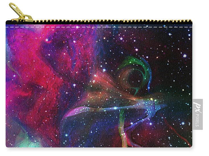 Cosmic Connection Zip Pouch featuring the digital art Cosmic Connection by Linda Sannuti
