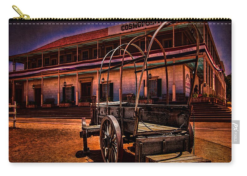 Western Zip Pouch featuring the photograph Cosmopolitan Hotel by Chris Lord