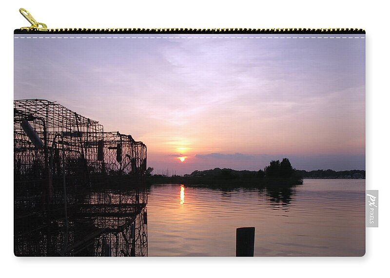 Maryland Zip Pouch featuring the photograph Crab Traps - Rock Hall Harbor by Loretta Luglio
