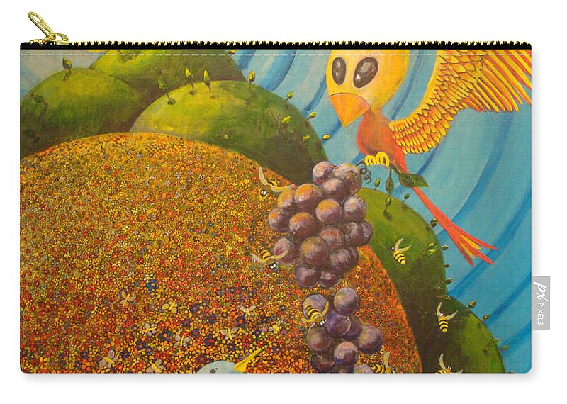 Creation Zip Pouch featuring the painting Creation by Mindy Huntress
