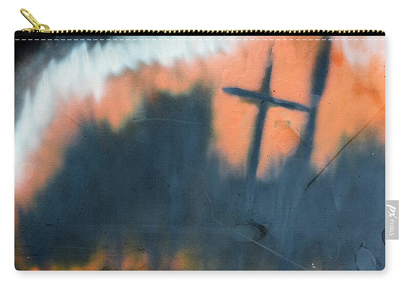 Spooky Zip Pouch featuring the painting Cross by Chriss Pagani