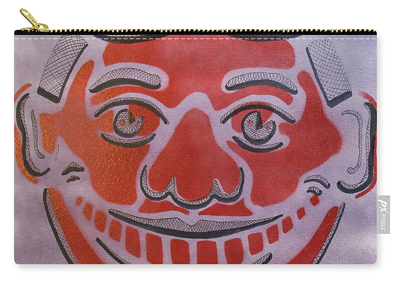 Tillie Of Asbury Park Zip Pouch featuring the painting Crosshatch Tillie by Patricia Arroyo