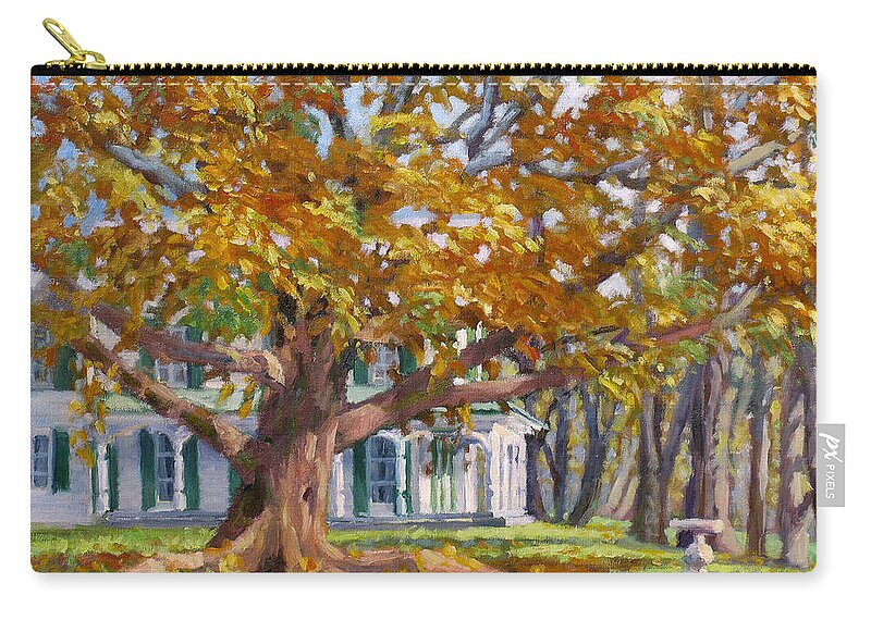 Plein Air Oil Landscape Painting Zip Pouch featuring the painting Crown of Gold by L Diane Johnson