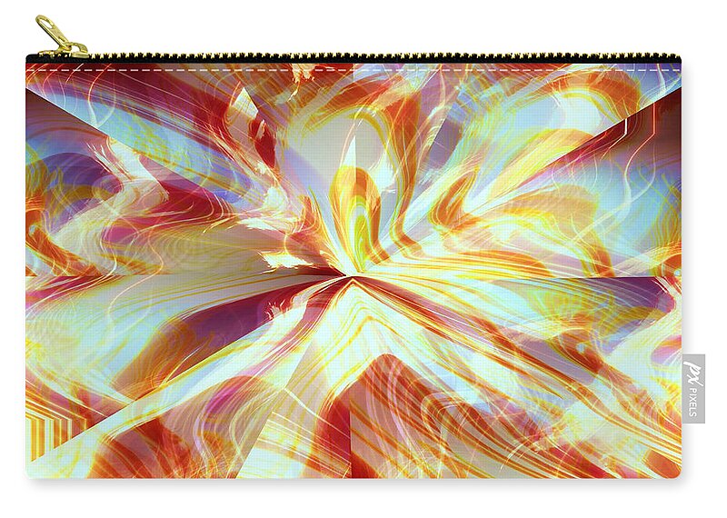 Flames Zip Pouch featuring the digital art Dancing with Fire by Shana Rowe Jackson