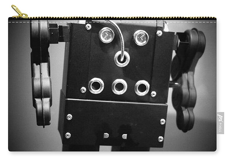 Mechanical Zip Pouch featuring the photograph Dark Metal Robot by Edward Fielding