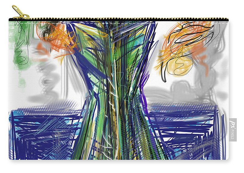 Floral Arrangement Zip Pouch featuring the mixed media Dead Flowers by Russell Pierce