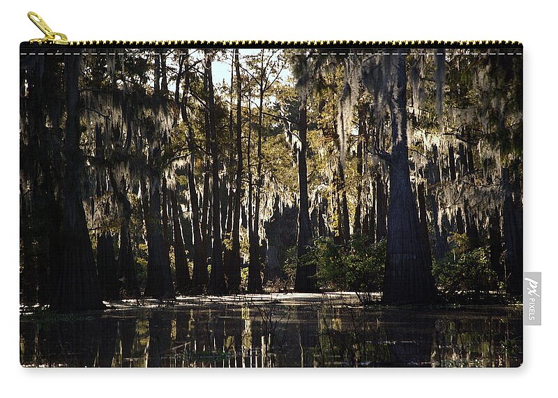 Swamp Zip Pouch featuring the photograph Deep Swamp by Ron Weathers