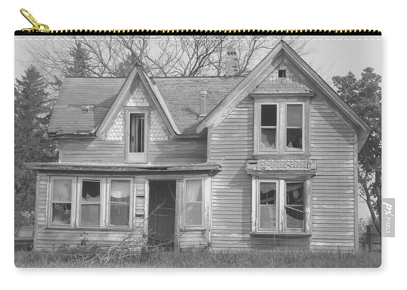 Old Zip Pouch featuring the photograph Defiance b/w by Bonfire Photography