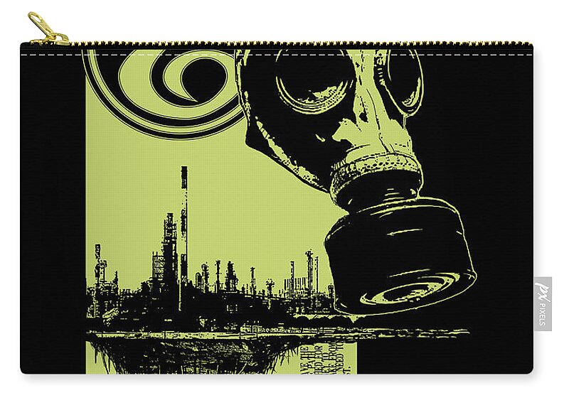 Gas Mask Zip Pouch featuring the mixed media Digging Up The Past by Tony Koehl