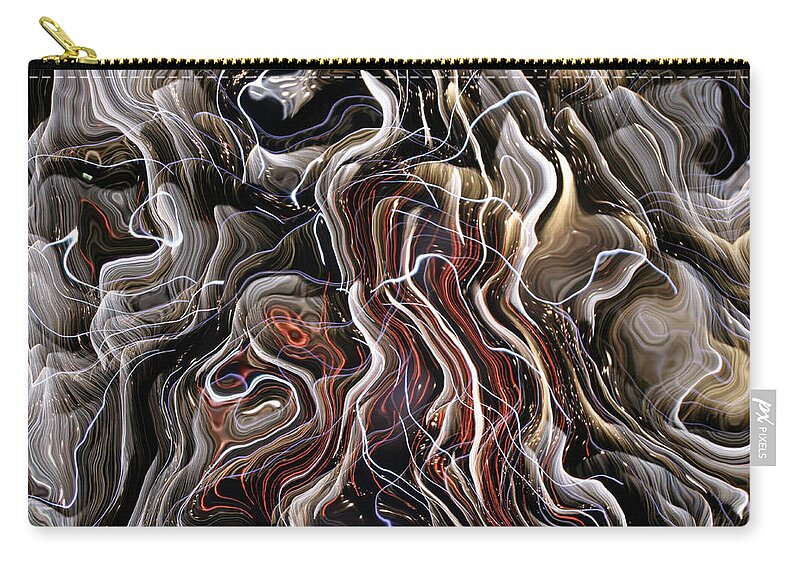 Abstruct Zip Pouch featuring the digital art Dimension II by Gary Baird