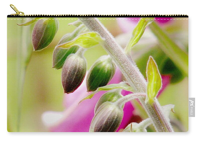 Foxglove Zip Pouch featuring the photograph Discussing When To Bloom by Rory Siegel