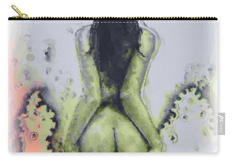 Woman Zip Pouch featuring the painting Divine by Adam Vance