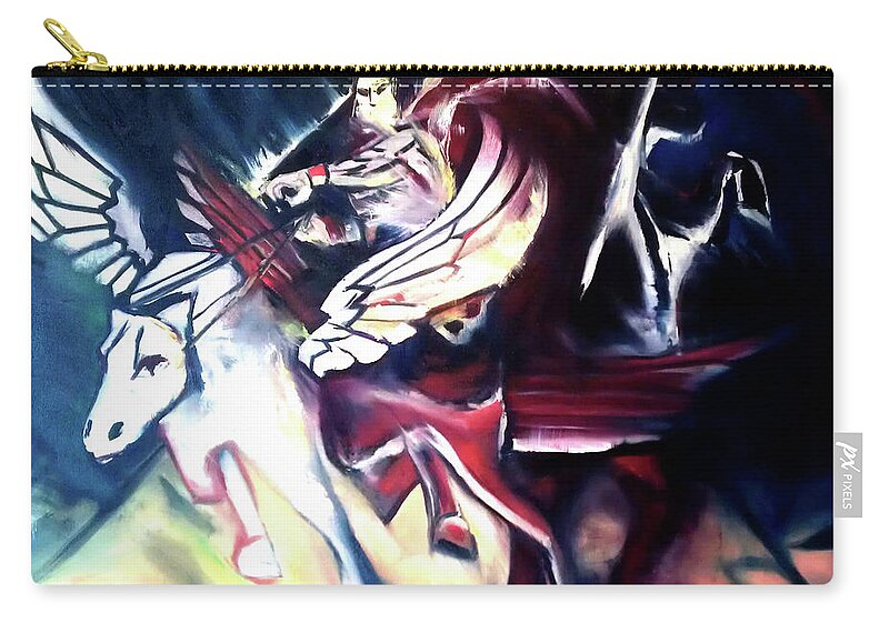 Chariot Zip Pouch featuring the painting Divine Madness by John Gholson