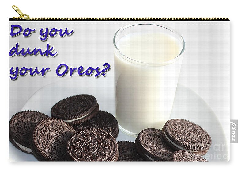 Cookies Zip Pouch featuring the photograph Do You Dunk Your Oreos by Barbara A Griffin