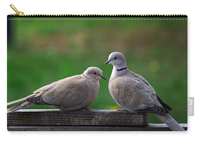 Animal Zip Pouch featuring the photograph Doves by Ivan Slosar
