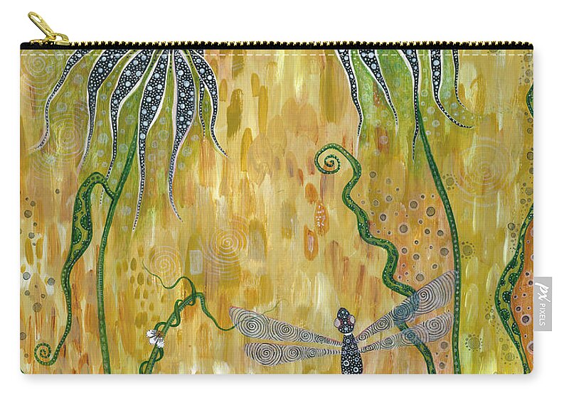 Dragonfly Carry-all Pouch featuring the painting Dragonfly Safari by Tanielle Childers