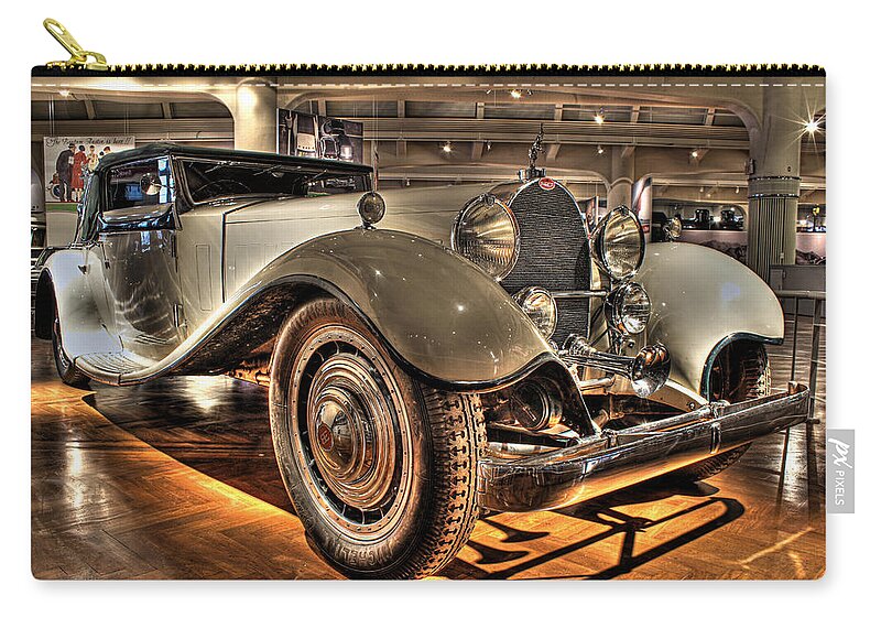  Zip Pouch featuring the photograph Driving America Bugatti Dearborn MI by Nicholas Grunas
