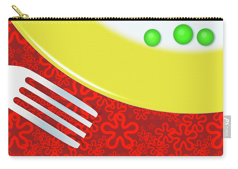 Minimalism Zip Pouch featuring the digital art Eat Your Peas by Richard Rizzo