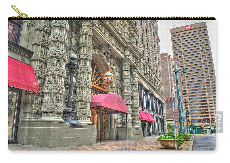  Zip Pouch featuring the photograph Ellicott Square Building and HSBC by Michael Frank Jr