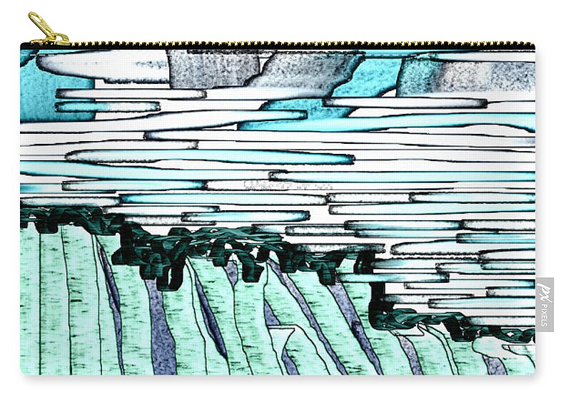 Abstract Art Zip Pouch featuring the painting Emerald Sea by Marie Jamieson