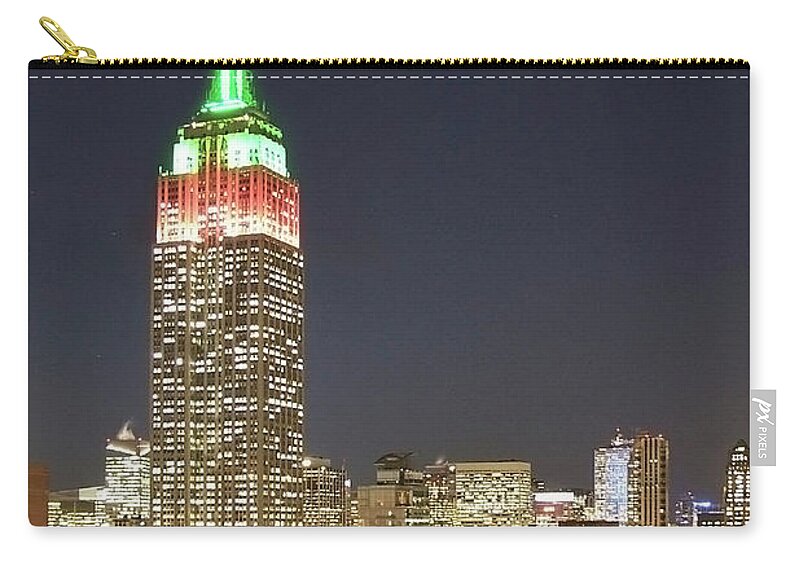 Empire State Building Zip Pouch featuring the photograph Empire Lights by S Paul Sahm