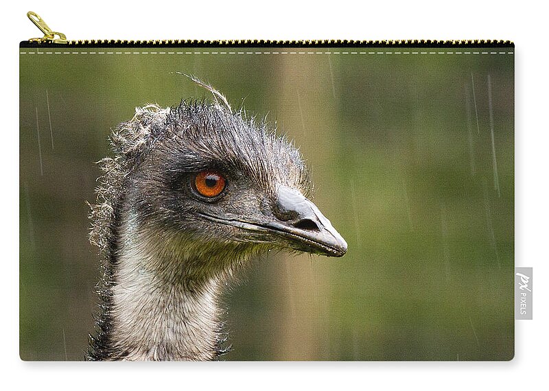Birds Zip Pouch featuring the photograph Emu profile by Jean Noren