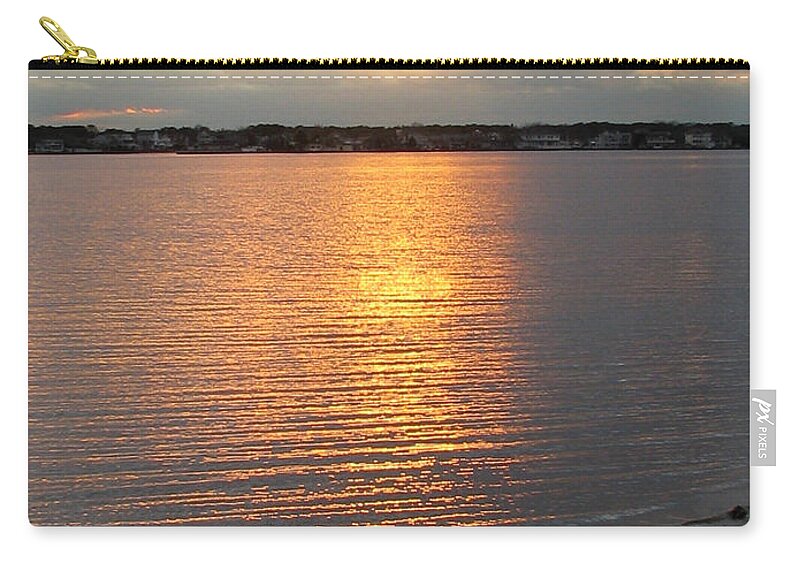 Sunset Zip Pouch featuring the painting End of day by Clara Sue Beym