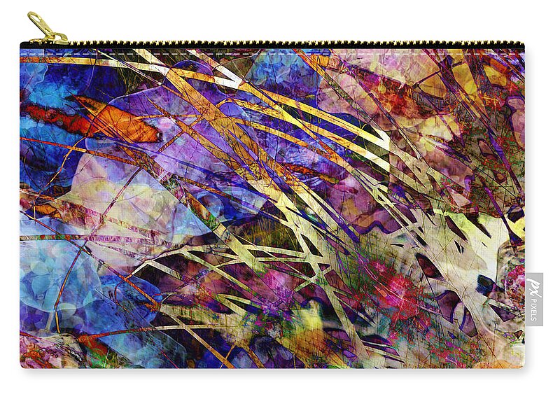 Grass Zip Pouch featuring the digital art End of the Season by Barbara Berney