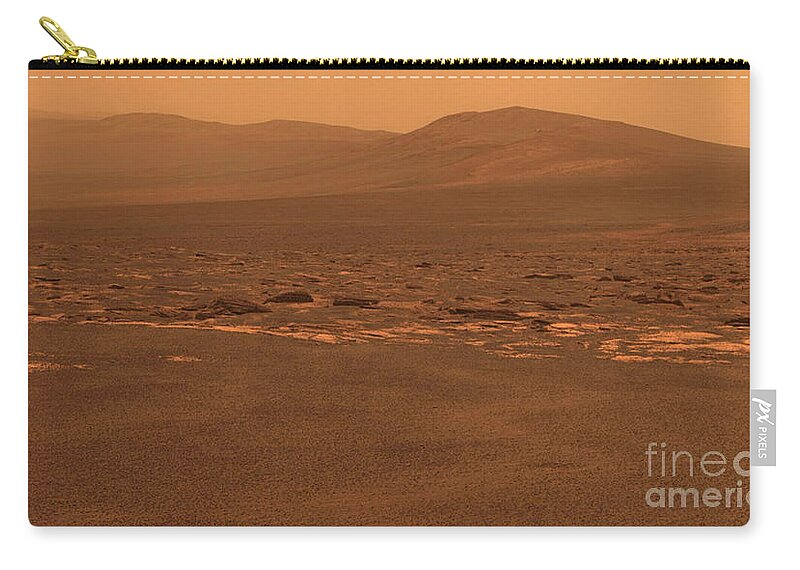 Science Zip Pouch featuring the photograph Endeavour Crater, Mars by NASA/Science Source