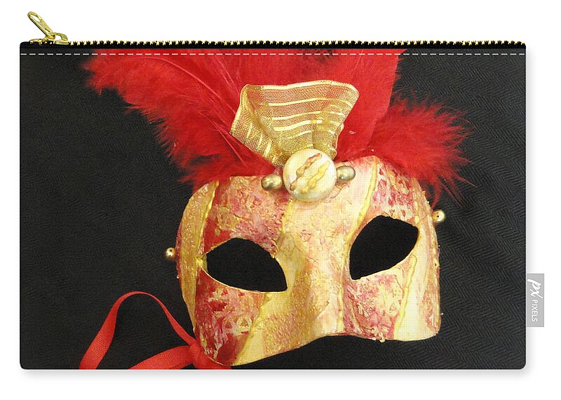Venetian Mask Zip Pouch featuring the pastel Estremo Oriente by Shannon Grissom