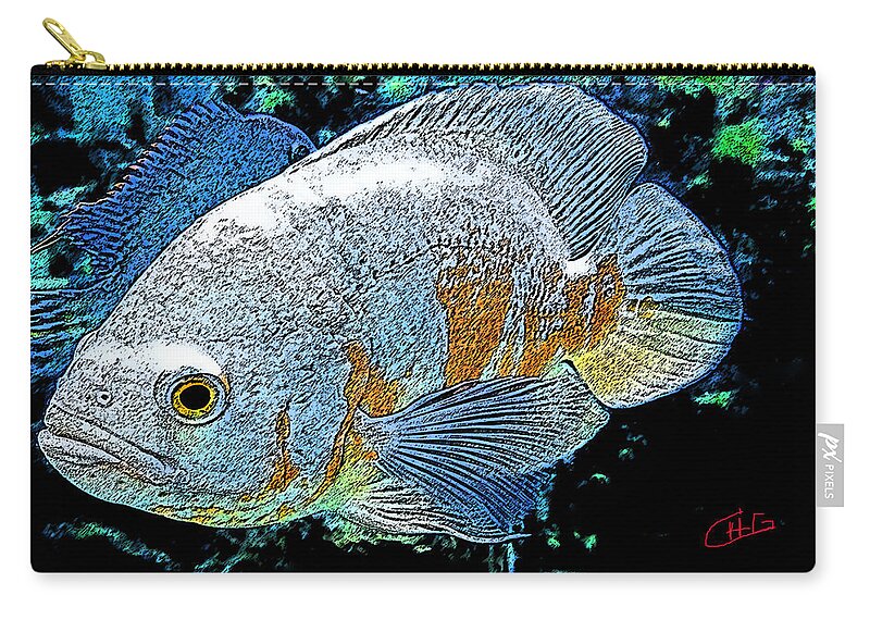 Colette Zip Pouch featuring the painting Exotic Fish by Colette V Hera Guggenheim