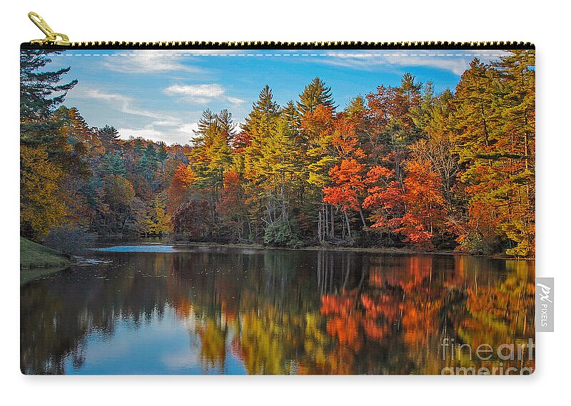 Foliage Carry-all Pouch featuring the photograph Fall Reflection by Ronald Lutz