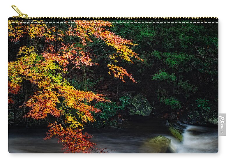 Fall Zip Pouch featuring the photograph Fall Splash II by Charlie Choc