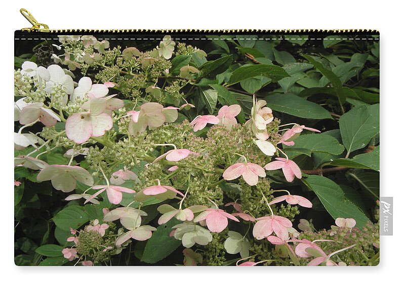 Hydrangea Zip Pouch featuring the photograph FALLing into pastels by Kim Galluzzo