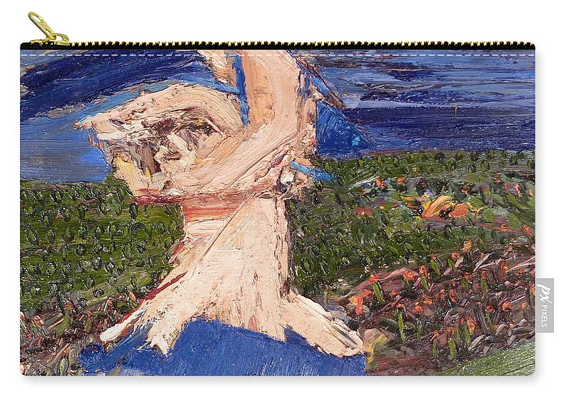  Zip Pouch featuring the painting Farmers Widow by JC Armbruster