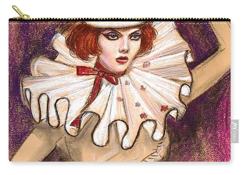 Fashion Zip Pouch featuring the drawing Fashion Clown by Sue Halstenberg