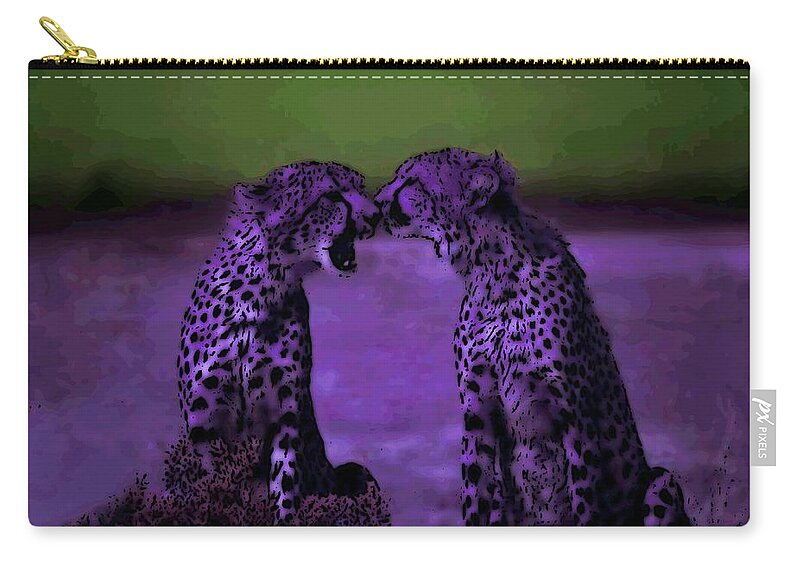 Cheetahs Zip Pouch featuring the photograph Feelings by George Pedro