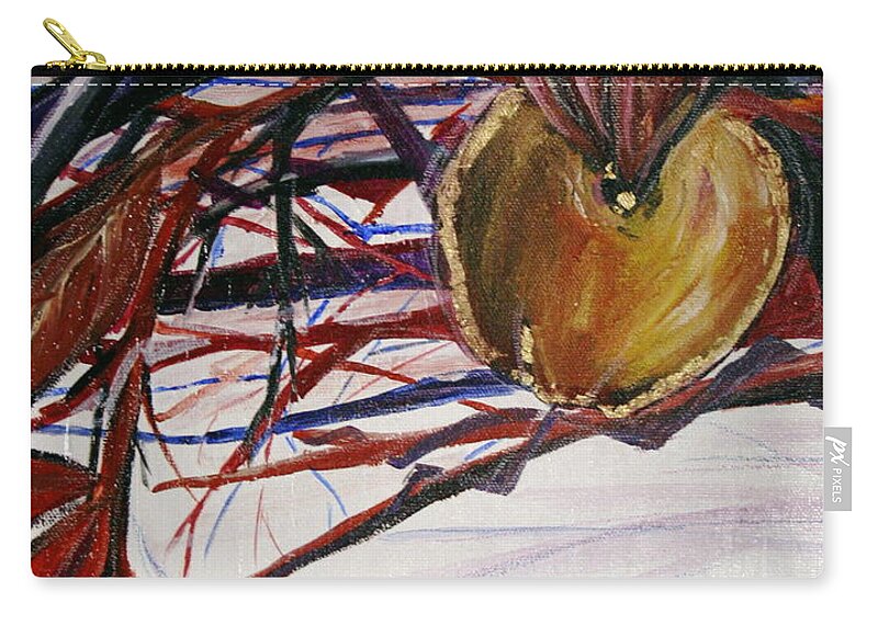 Apple Carry-all Pouch featuring the painting Fifth World One by Kate Fortin