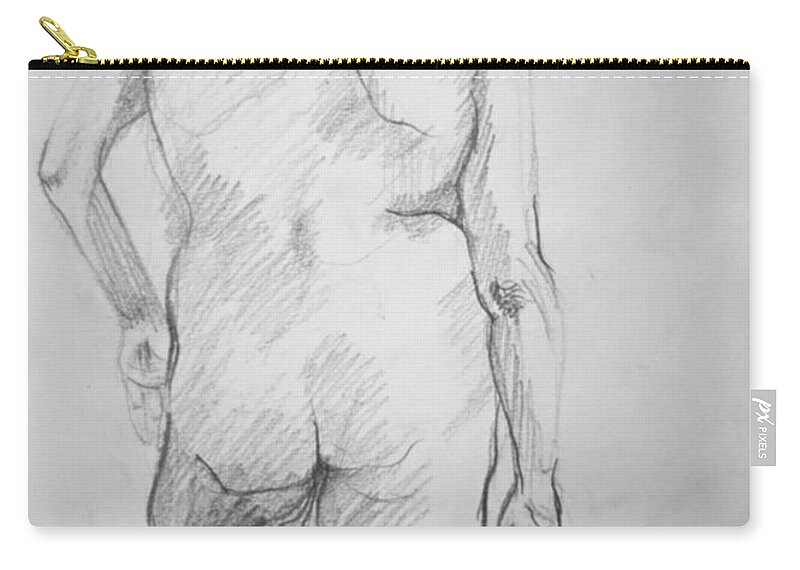 Woman Zip Pouch featuring the drawing Figure Study by Rory Siegel