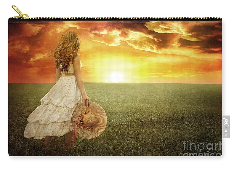 Digital Art Zip Pouch featuring the photograph Fire in the Sky by Cindy Singleton