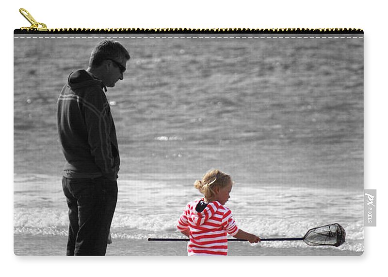 Father Zip Pouch featuring the photograph Fish With Me Daddy by Terri Waters