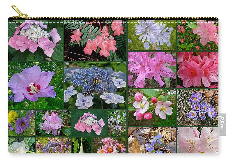 Floral Zip Pouch featuring the photograph Floral Collage 2 by Carol Senske