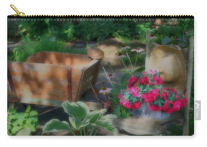 Flower Zip Pouch featuring the photograph Flower Garden Serenity by Smilin Eyes Treasures