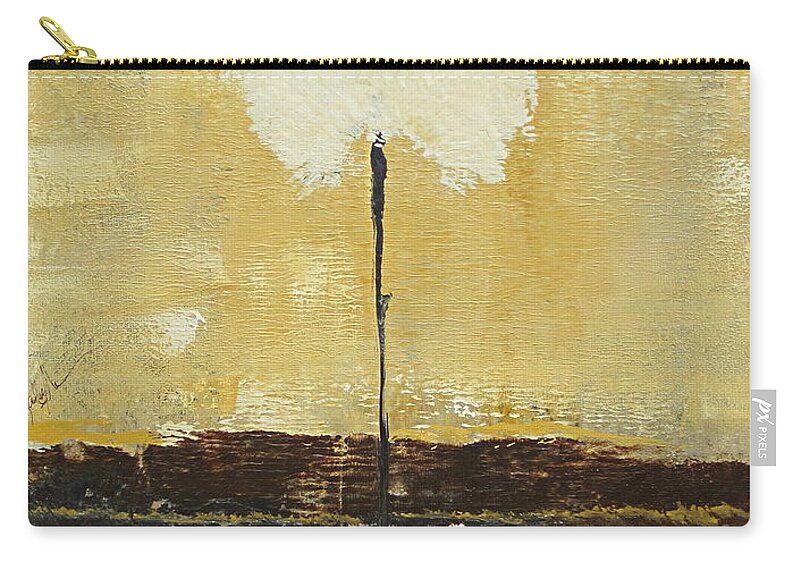 Landscape Zip Pouch featuring the painting Fluff in White by Kathy Sheeran