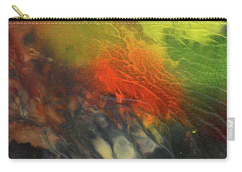 Abstract Zip Pouch featuring the painting Forest in Fire by Miki De Goodaboom